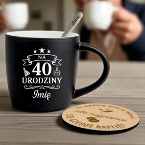 2 kubek z imieniem na 40 urodziny ze wstazka 2 kzgc0168