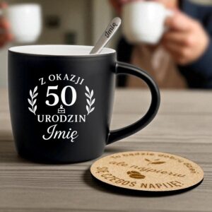 2 kubek z imieniem na 50 urodziny z laurem 1 kzgc0173