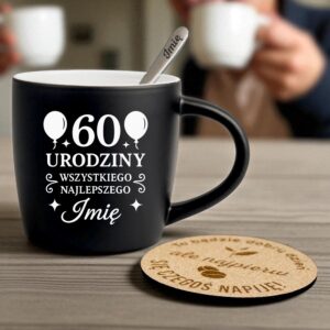 2 kubek z imieniem na 60 urodziny z balonami i ozdobami 1 kzgc0175