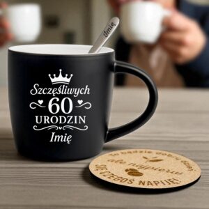2 kubek z imieniem na 60 urodziny z sercami i korona 2 kzgc0176