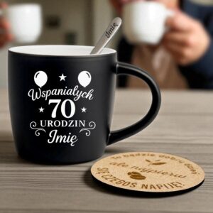 2 kubek z imieniem na 70 urodziny z balonami i ozdobami 1 kzgc0180