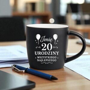 3 kubek z grawerem na 20 urodziny z balonami i ozdobami 1 kzgc0162