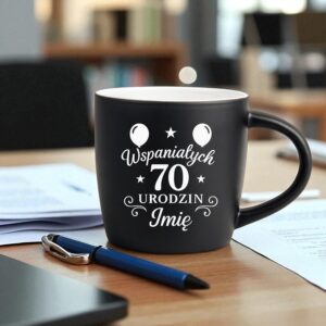 3 kubek z grawerem na 70 urodziny z balonami i ozdobami 1 kzgc0180