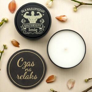 2 swieca z imieniem na prezent dla kulturysty ze wstazka 1 spdc0055