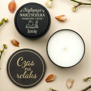 2 swieca z imieniem na prezent dla nauczycielki ze z madrym tekstem 2 spdc0070