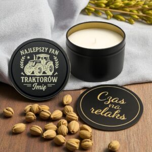 3 naturalna swieca sojowa personalizowana z grawerem dla fana traktorow smieszny tekst 1 spdc0033