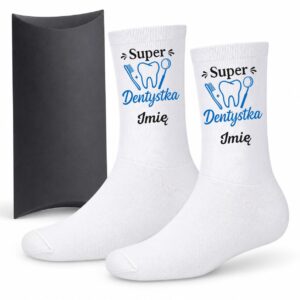 1 skarpetki personalizowane z imieniem dla dentysty niebieski 1 skarpb0028
