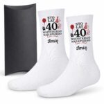 1 skarpetki personalizowane z imieniem na 40 urodziny bordowy 1 skarpb0215