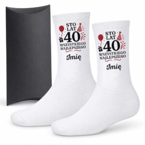 1 skarpetki personalizowane z imieniem na 40 urodziny bordowy 1 skarpb0215