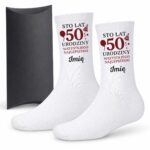 1 skarpetki personalizowane z imieniem na 50 urodziny bordowy 1 skarpb0217