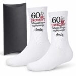 1 skarpetki personalizowane z imieniem na 60 urodziny bordowy 1 skarpb0219