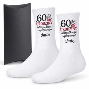 1 skarpetki personalizowane z imieniem na 60 urodziny bordowy 1 skarpb0219