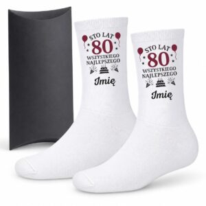 1 skarpetki personalizowane z imieniem na 80 urodziny prosty 1 skarpb0223