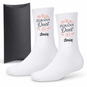 1 skarpetki personalizowane z imieniem na slub, wesele prosty 1 skarpb0245