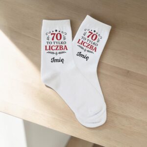 3 skarpetki z imieniem na prezent na 70 urodziny bordowy 2 skarpb0221