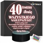 Lampka Nocna LED Prezent na 40 Urodziny Pamiątka Czterdziestka Grawer