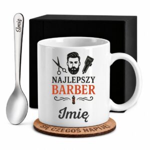 1 kubek biay z imieniem dla fryzjera, barbera prosty 1 kzsb0063