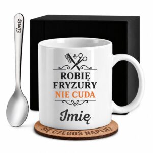 1 kubek biay z imieniem dla fryzjera, barbera prosty 1 kzsb0064