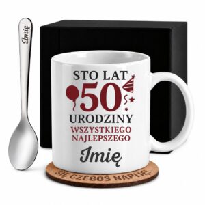 1 kubek biay z imieniem na 50 urodziny bordowy 1 kzsb0217
