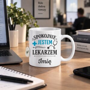 3 kubek na prezent z imieniem dla lekarza prosty 1 kzsb0095