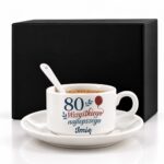 1 filizanka personalizowana biaa z imieniem na 80 urodziny granat + winna czerwien 1 filb0176