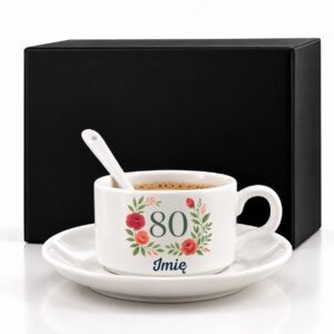 1 filizanka personalizowana biaa z imieniem na 80 urodziny rozbudowany 1 filb0177