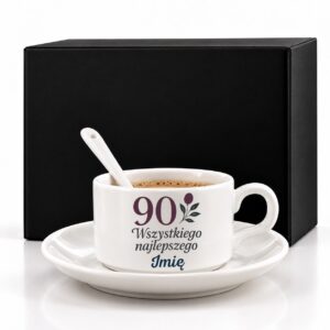 1 filizanka personalizowana biaa z imieniem na 90 urodziny sliwkowy + grafit 1 filb0179