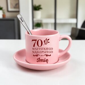 2 filizanka rozowa z imieniem na 70 urodziny grafit + geboka zielen 1 filr0138