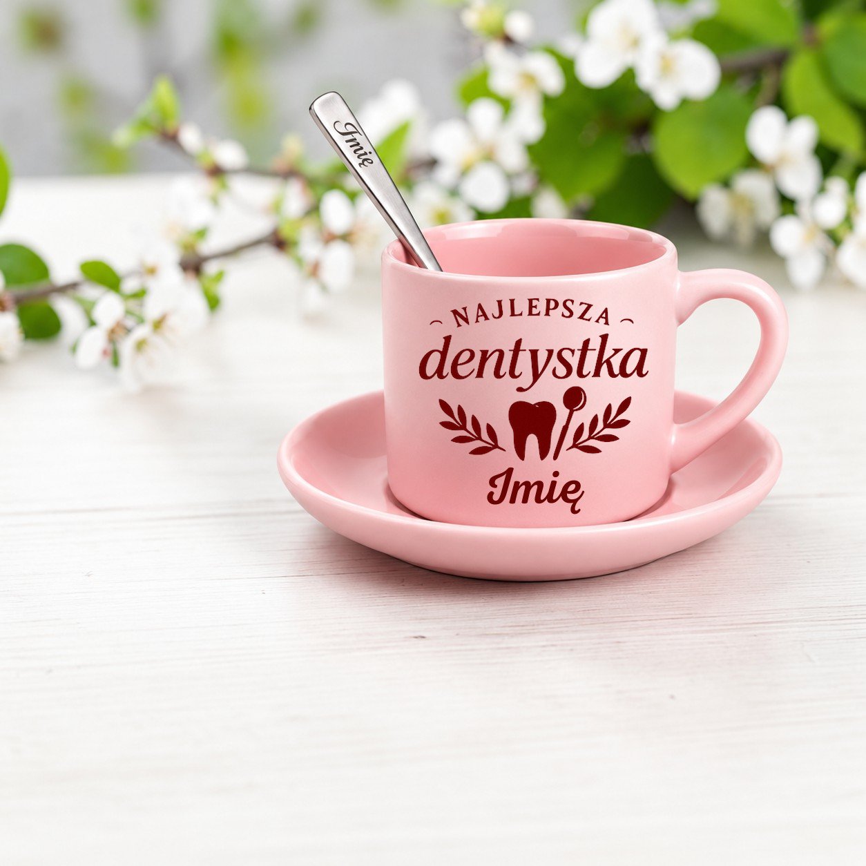 3 filizanka rozowa z yzeczka i talerzykiem personalizowana dla dentystki rozbudowany 2 filr0018 3 filizanka rozowa z yzeczka i talerzykiem personalizowana dla dentystki rozbudowany 2 filr0018
