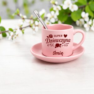 3 filizanka rozowa z yzeczka i talerzykiem personalizowana dla dziewczyny profesjonalny 1 filr0023