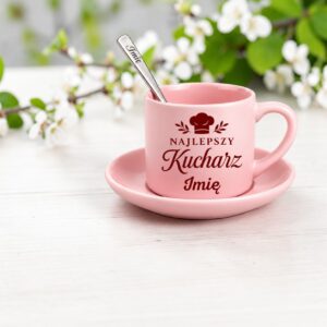 3 filizanka rozowa z yzeczka i talerzykiem personalizowana dla kucharza rozbudowany 1 filr0056