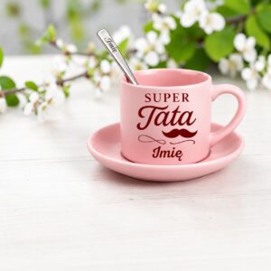 3 filizanka rozowa z yzeczka i talerzykiem personalizowana dla taty profesjonalny 1 filr0112